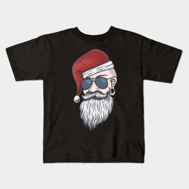 Santa Beard Kids T-Shirt by attire zone
